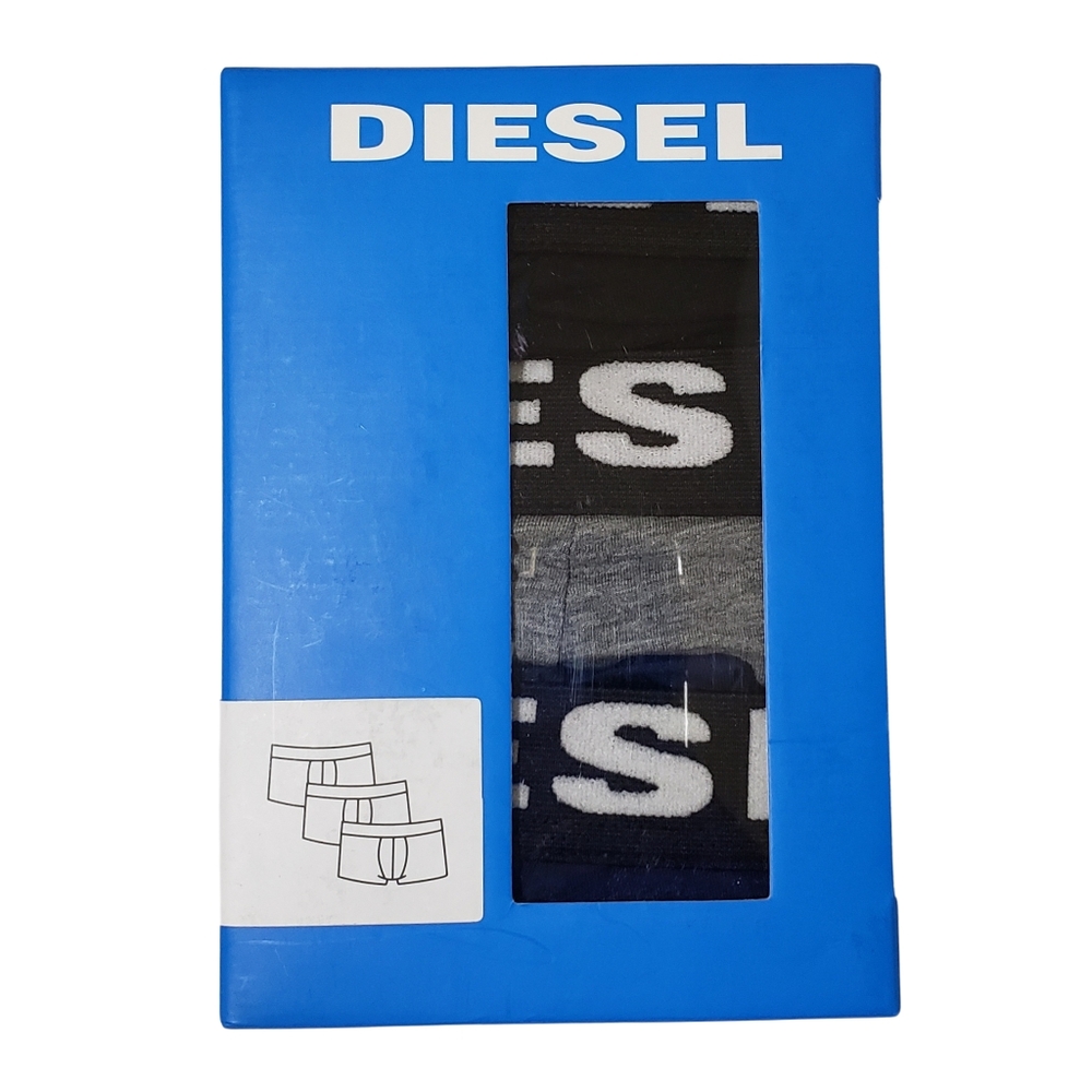 DIESEL Men's Sebastian Boxers Trunks Grey/Blue/Black NWT